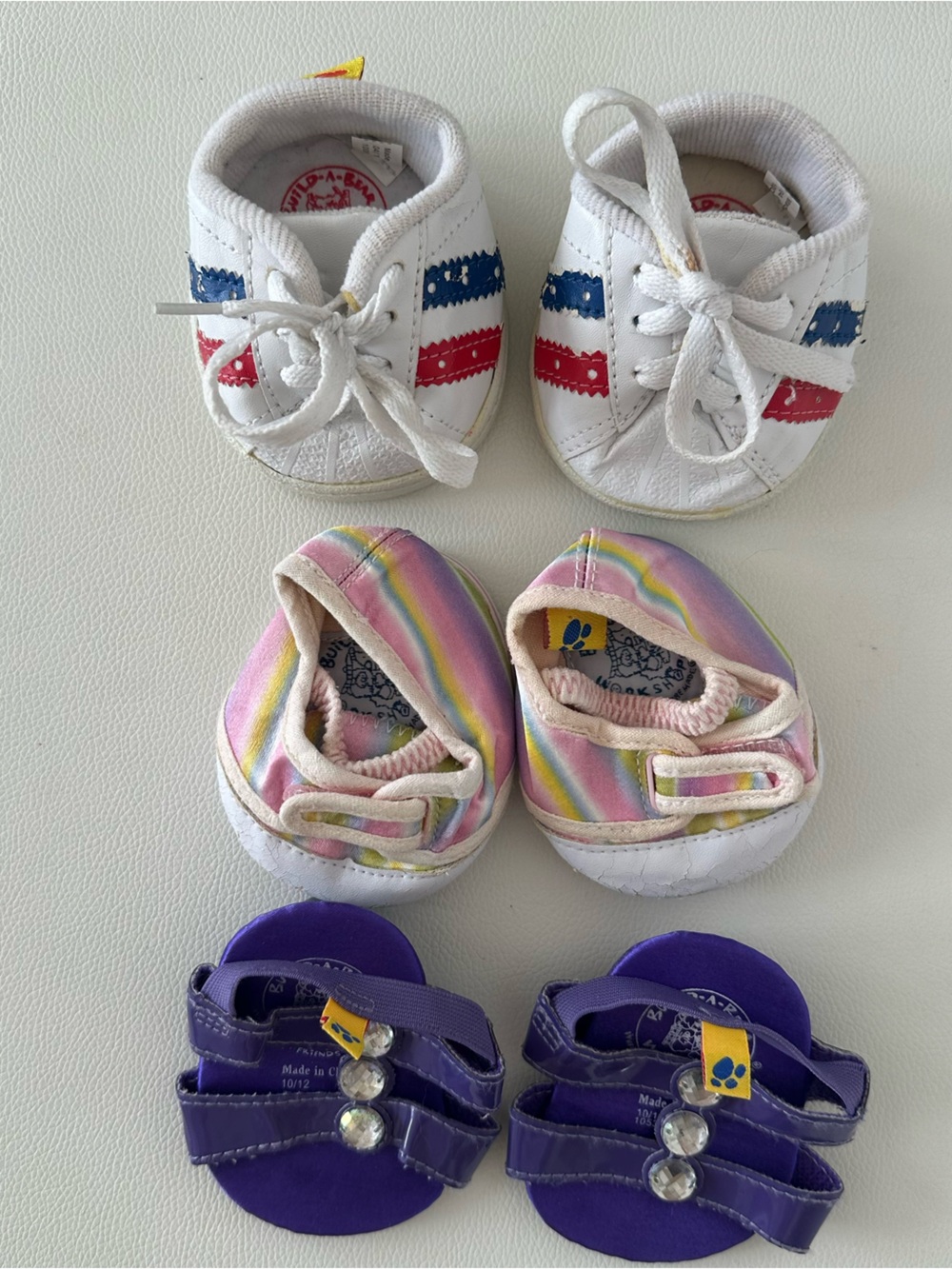 Build-A-Bear Clothes & Shoes Lot Hearts Pajamas + 3 Pairs BABW